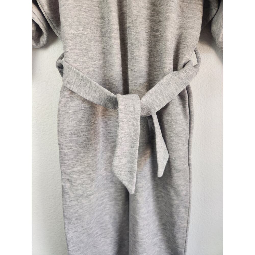 Lucie Ann Beverly Hills Jumpsuit Gray Long Sleeve Shoulder Pads Pockets Belt - Picture 5 of 11